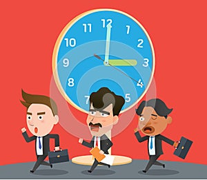 Business corporation lateness concept flat character photo