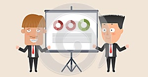 Business corporation presentation concept flat character