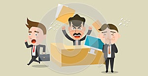 Business corporation Scolding concept flat character