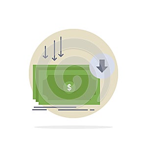 Business, cost, cut, expense, finance, money Flat Color Icon Vector