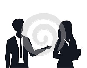 Business couple avatar silhouettes collections vector