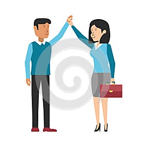 business couple elegant avatar character