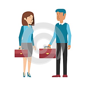 business couple elegant avatar character