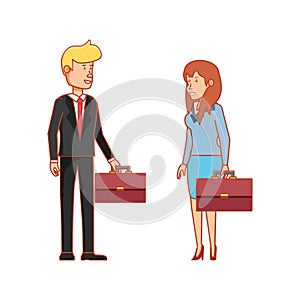 business couple elegant avatar character