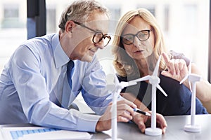 Business couple having consultations about wind energy