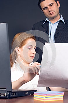 Business couple in office