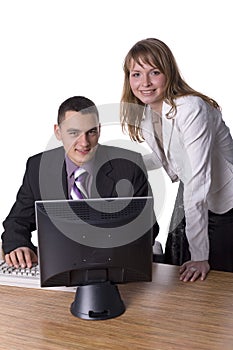Business couple at the office desk