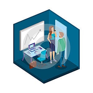 Business couple in the office scene