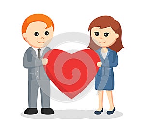 Business couple standing with love