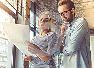 Business couple working