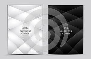 Business cover design, Black and white Polygon background vector, Book cover, annual report, brochure flyer, web texture, graphic
