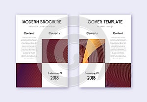 Business cover design template set. Orange abstrac