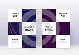 Business cover design template set. Violet abstrac