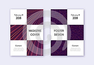 Business cover design template set. Violet abstrac