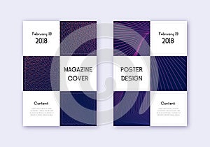 Business cover design template set. Violet abstrac