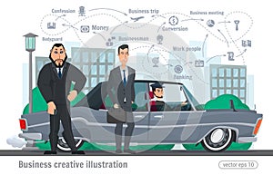 Business creative illustration. businessman character office worker professional