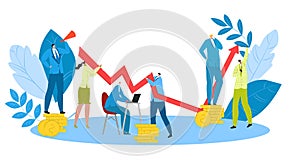 Business creative team start up success work isolated vector illustration. People working in team together, creativity,