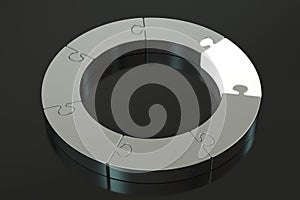 Business creativity concept with circle puzzle, 3D rendering
