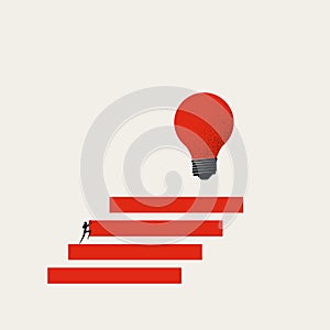 Business creativity and inspiration vector concept. Symbol of hard work, effort to find new ideas. Minimal illustration.