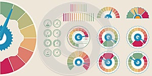 Business credit score. Customer satisfaction indicators levels. Credit score rating illustration. Colorful Info-graphic stock vect