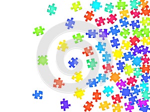 Business crux jigsaw puzzle rainbow colors parts