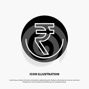 Business, Currency, Finance, Indian, Inr, Rupee, Trade solid Glyph Icon vector