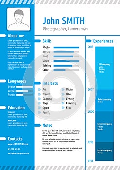 Business curriculum vitae and resume vector template