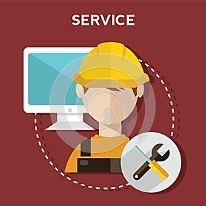 Business customer care service concept flat icons set of contact us support help desk phone call and website click for service and