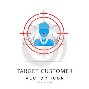 Business Customer targeting line icon. Marketing target strategy symbol, Target Audience