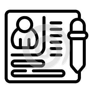 Business cv manager icon outline vector. Online video call