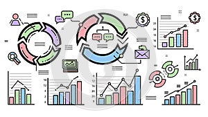 Business Cycle Infographic Data Analysis, Charts, Workflow
