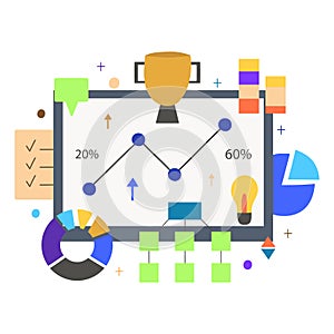 Business data analysis and effective management concept