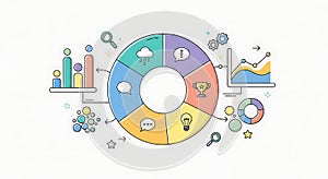 Business Data Analysis Pie Chart Diagram, Infographic Vector