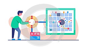 Business Data Analysis and Planning. Modern Analytics, vector design Generative AI