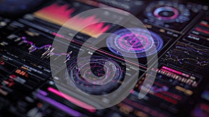 Business data analysis user interface displaying charts