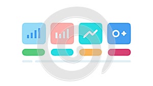 Business Data Analytics Chart Icons Set, vector design Generative AI