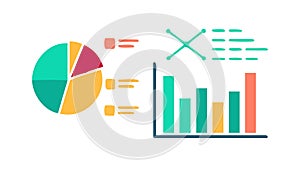 Business Data Analytics Graphs Vector. Financial Report Graphic, vector design Generative AI