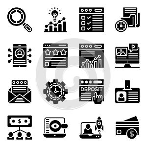 Business and Data Analytics Solid Icons Pack