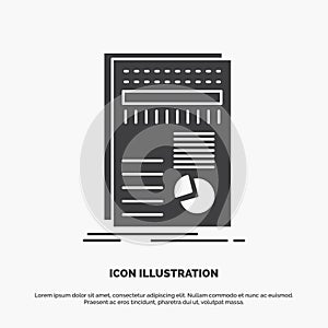 business, data, finance, report, statistics Icon. glyph vector gray symbol for UI and UX, website or mobile application