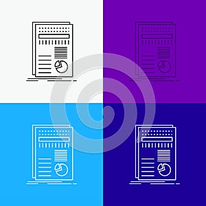 business, data, finance, report, statistics Icon Over Various Background. Line style design, designed for web and app. Eps 10