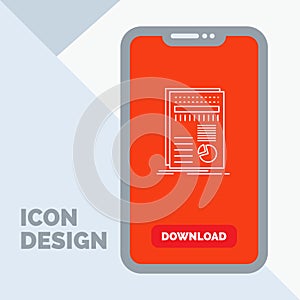 business, data, finance, report, statistics Line Icon in Mobile for Download Page