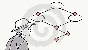 Business Data Flow, Connectivity & Analytics. vector design Generative AI