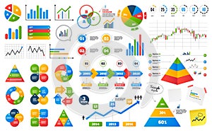 Business data graphs. Financial and marketing chart. Vector