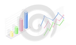 Business data graphs set. Financial and marketing charts vector illustratio