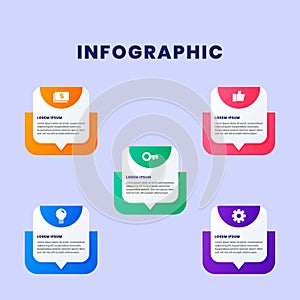 Business data visualization. Process chart. Abstract elements of graph