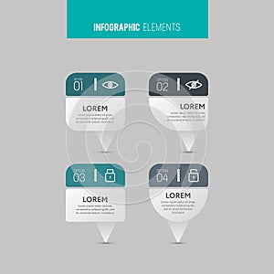 Business data visualization. Process chart. Abstract elements of graph, diagram with 4 steps, options, parts or processes. Vector