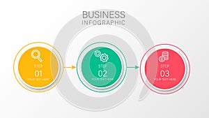 Business data visualization. Process chart. Abstract elements of graph, diagram with steps, 3 options