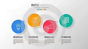 Business data visualization. Process chart. Abstract elements of graph, diagram with steps, 4 options