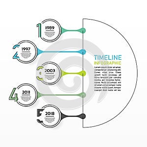 Business data visualization. Process chart. Abstract elements of raph, diagram with 5 steps, options, parts or processes. Vector o