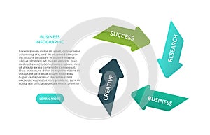 Business data visualization. Process chart. Elements of graph, diagram with 4 steps, options, parts or processes